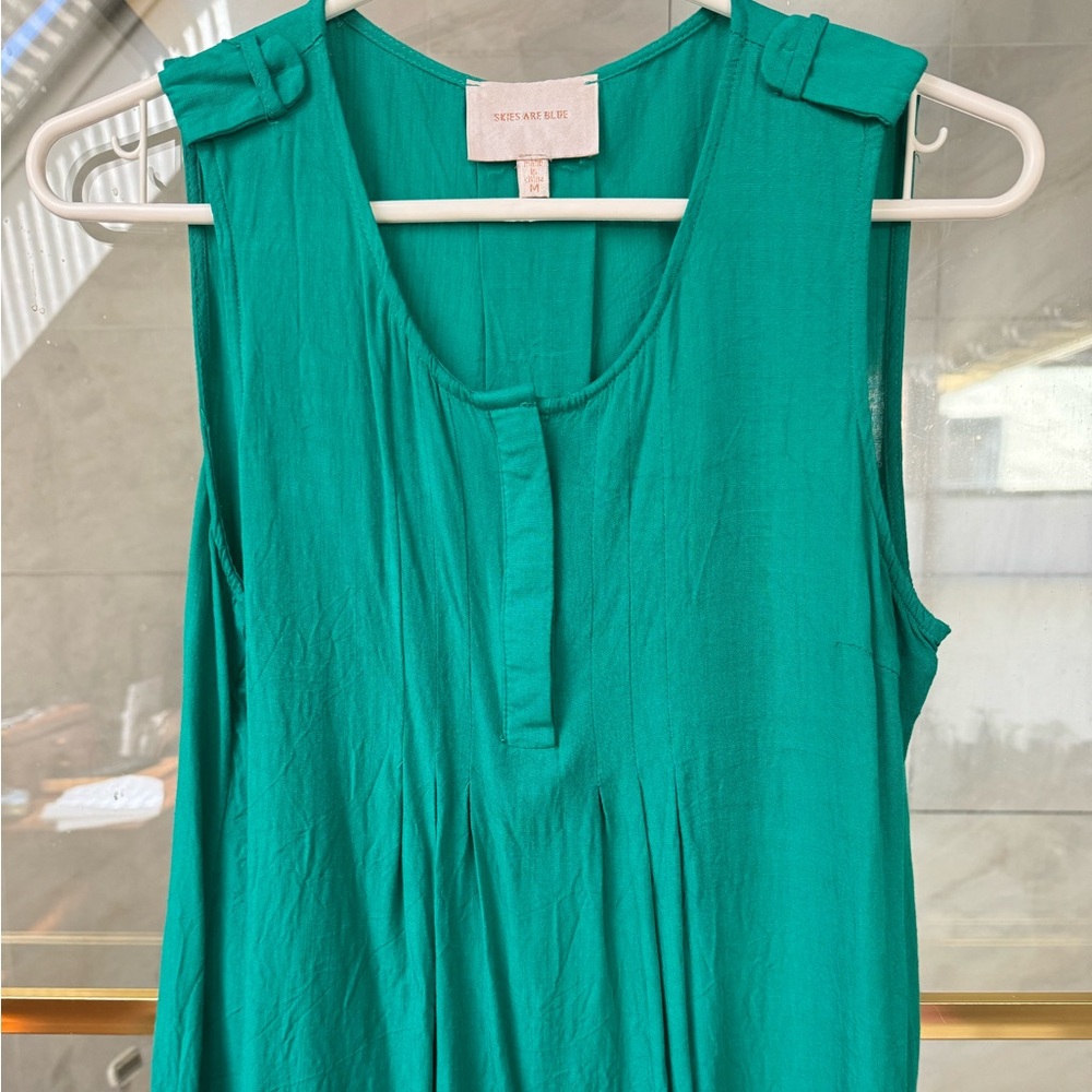 Skies Are Blue sleeveless tank top green medium